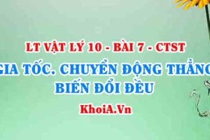 Gia tốc là gì? Các công thức và phương trình của chuyển động thẳng biến đổi đều - Vật lý 10 bài 7